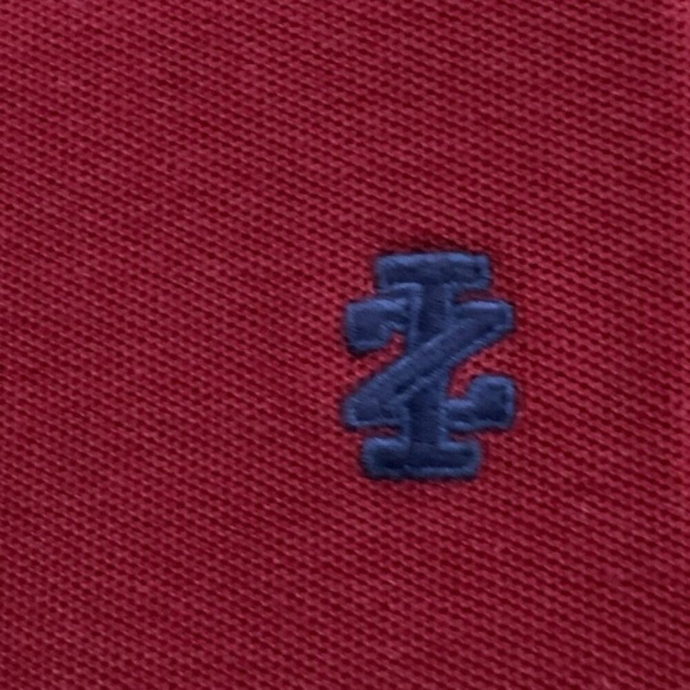 Izod Polo Golf Shirt Logo Short Sleeve Collar 2 Button Red Burgundy XL - Picture 12 of 16